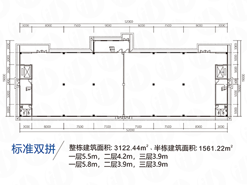 雙拼廠房戶(hù)型圖